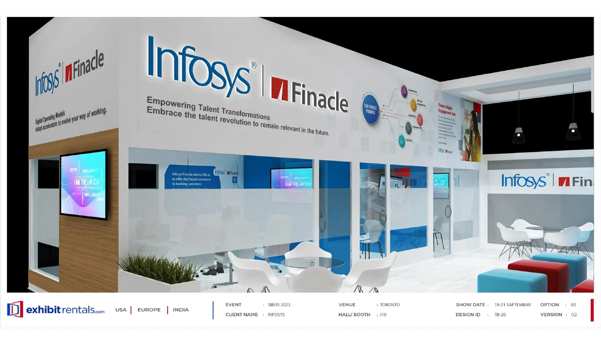 30x40 Peninsula booth design by Exhibit-Rentals